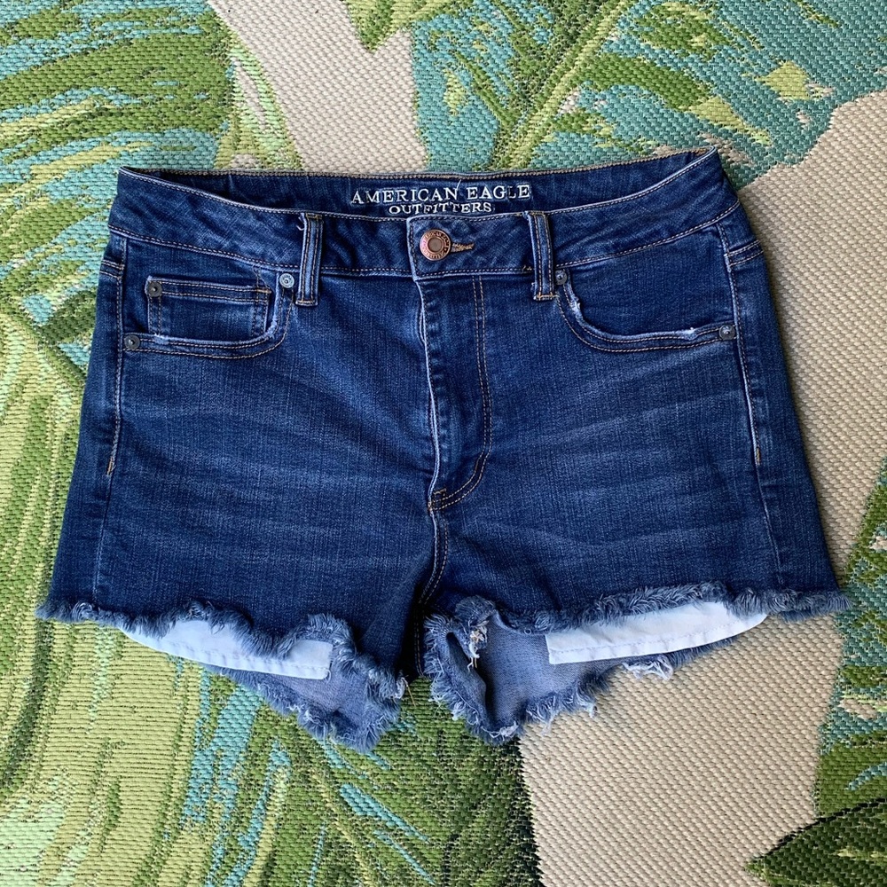 American Eagle hi-rise shortie jean shorts